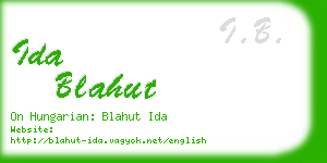 ida blahut business card